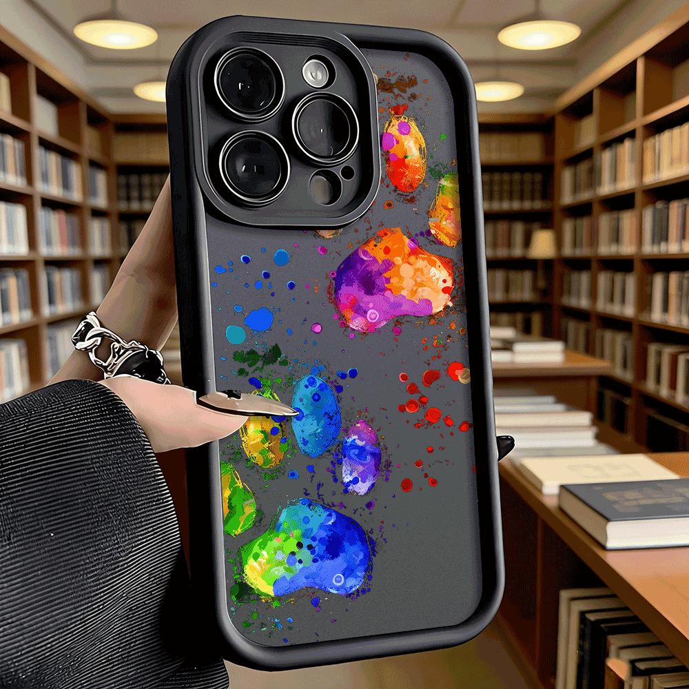 Vibrant Colorful Paint Splashes Soft TPU Phone Case for iPhone 17 16 15 14 13 12 11 Pro Max Plus Shockproof Anti-Slip Cover