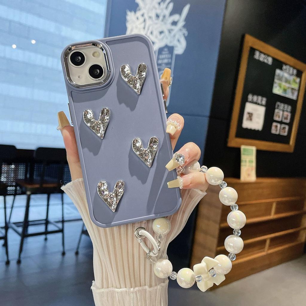 Metal Photo Frame Suitable for Apple 16PRO Mobile Phone Case 7P Silver Love IPhone 15 Soft All Inclusive Tpu Protection Case