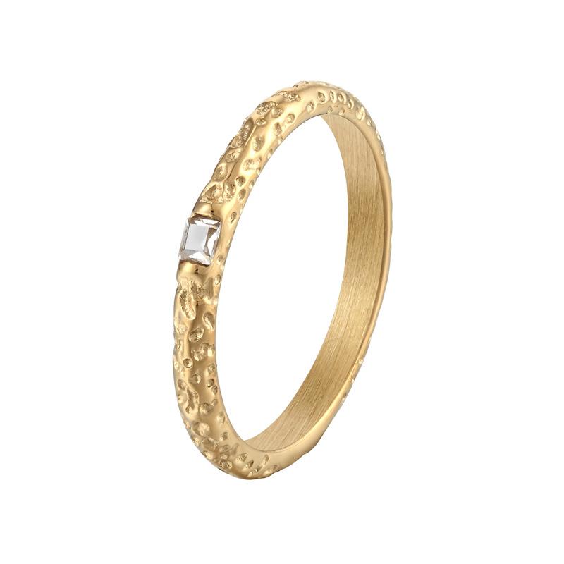 

Выпуклое кольцо из фольги для женщин, модное кольцо, кольцо из титановой стали с квадратным бриллиантом 9