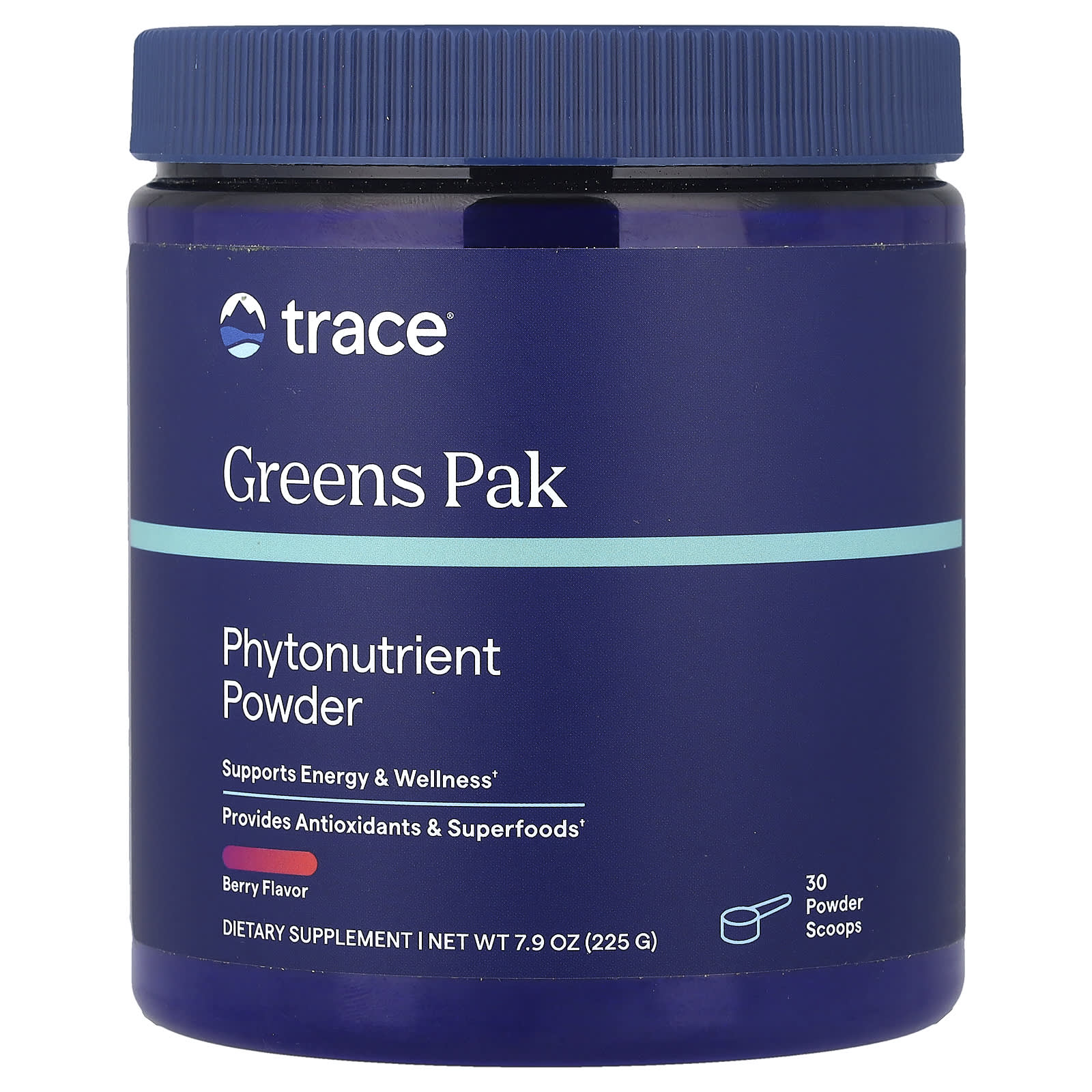 

Trace, Greens Pak, Phytonutrient Powder, Berry, 225g (7.9oz)