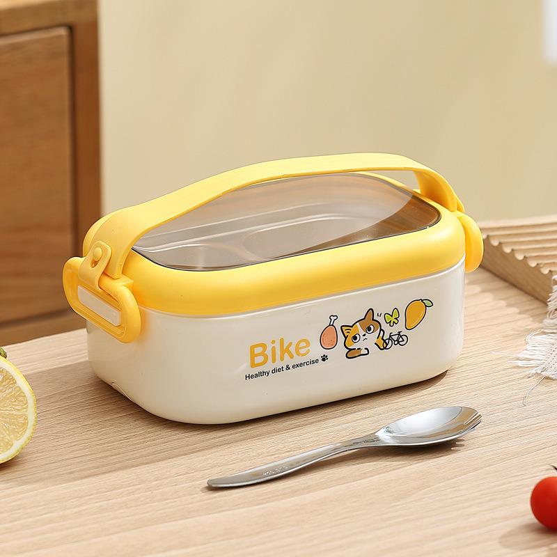 Doppellagige isolierte Lunchbox für Damen: Kompakter Edelstahl-Mahlzeitbehälter zum Abnehmen, ideal für Studenten & Berufstätige
