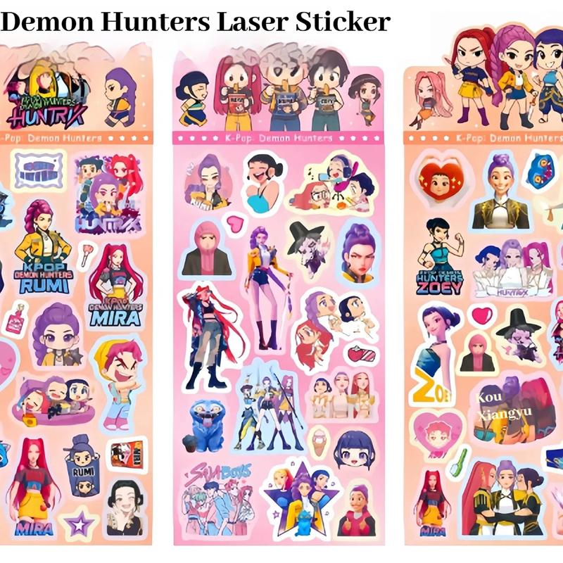 Laser Cut Sticker KPOP Demon Hunters Guka Devil Men's Group for Kids Cute Stationary School Office Art Supplies Decoration