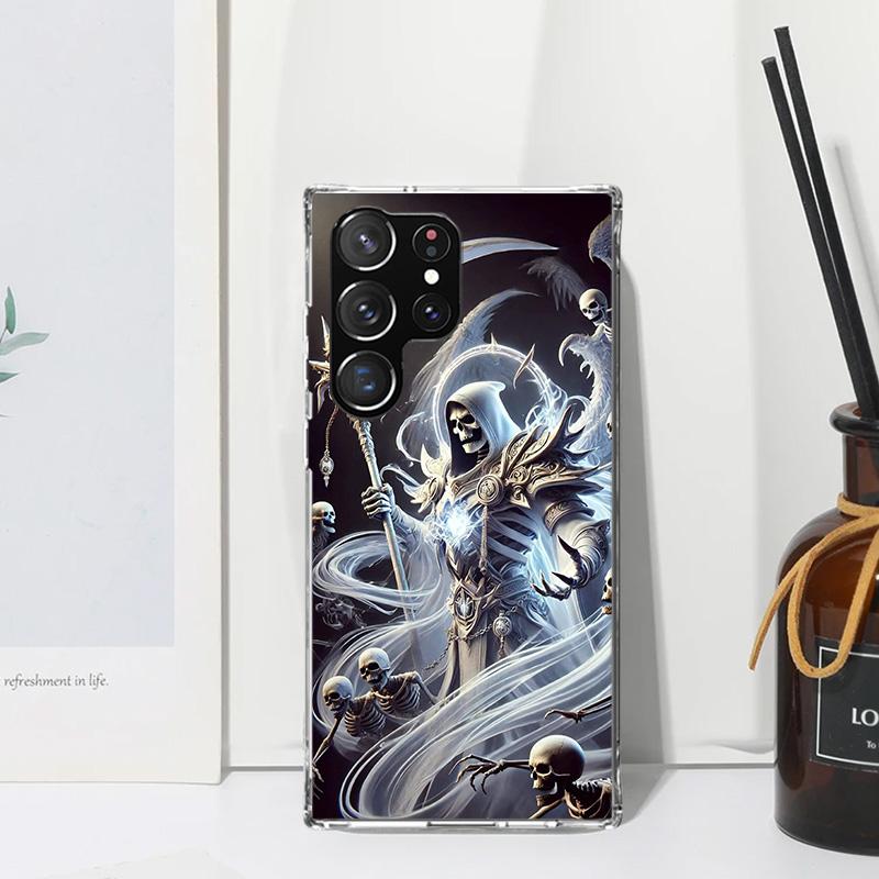 Death Grim Reaper Skull Scythe Phone Case For Samsung Galaxy S26 S25 Edge S24 FE S23 S22 Ultra S21 Plus S20 + Art Fundas Back Co