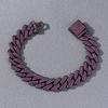 2026 New 14mm Alloy Purple Chain Bracelet Hiphop Style Men's Cuban Link Bracelet Trendy Jewelry