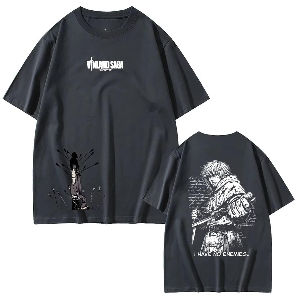 2026 Summer Hot Sale Anime Vinland Saga Thorfinn Tshirt Unisex Unisex Vintage Top Y2k Gothic High Quality Cotton Oversized Tshirt