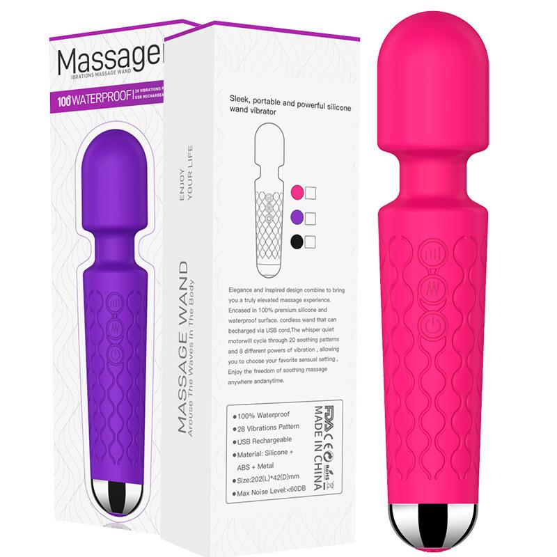 8-Speed, 20-Frequency Rechargeable Vibrating AV Rod for Women
