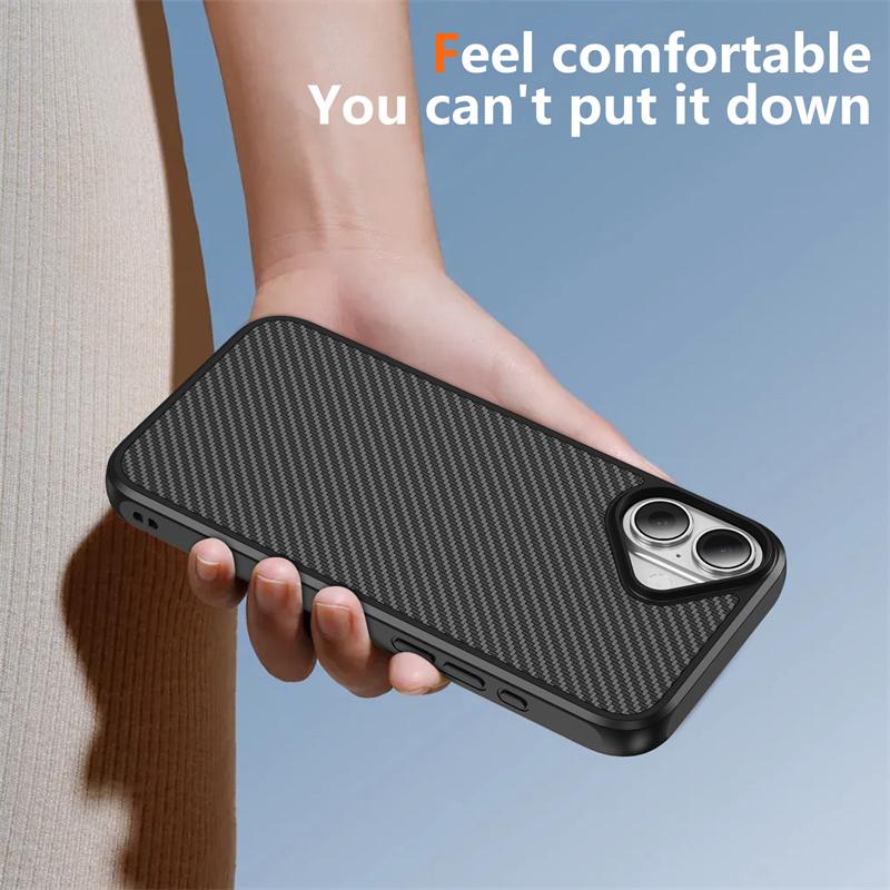 Hybrid Rugged Carbon Fiber Pattern For Magsafe Magnetic Case For iPhone 17 Air 16 E 15 14 Plus 13 12 Pro Max 11 Shockproof Cover