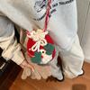 Claus Hand Santa Crocheted Knitted Crossbody Bag With Soft Texture Fashion Gift
