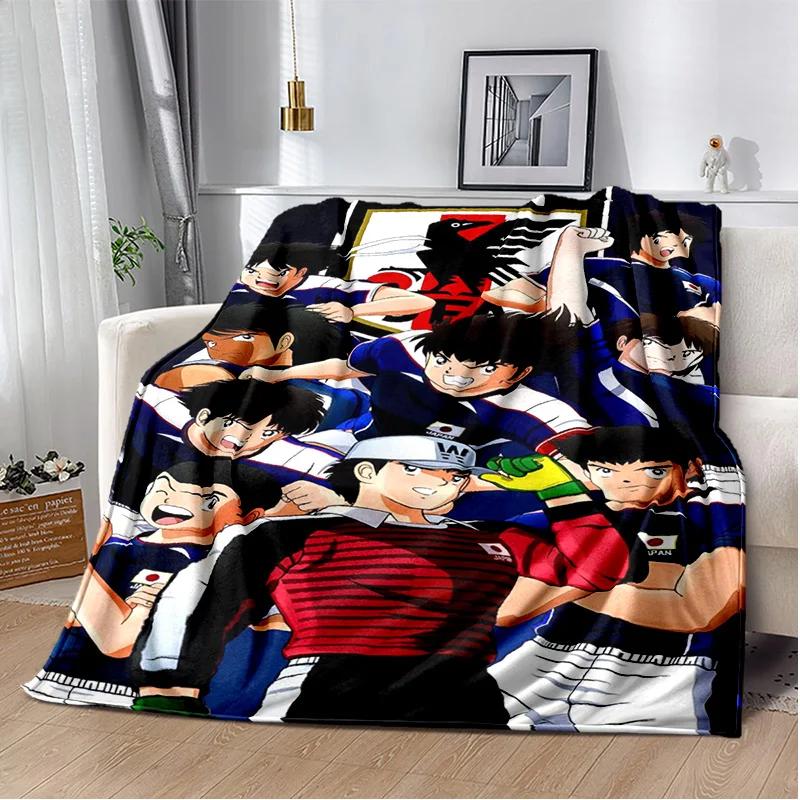 Anime Captain Tsubasa Soccer Cartoon Blanket,Soft Throw Blanket for Home Bedroom Bed Sofa Picnic Travel Office Cover Blanket Kid