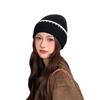 Color blocking Knitted Hats for Women Warm and Ear Protecting Woolen Hats for Autumn and Winter  Face Enhancing Small Headscarves Cold Hats