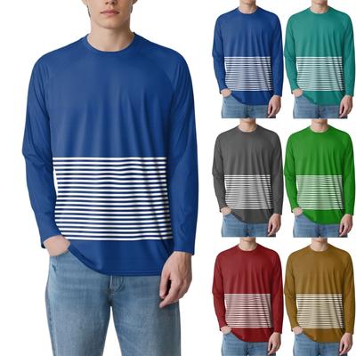 Men's Fashion Printed Raglan Long Sleeve Sports Top