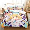 3D Kawaii Girl Miss Kobayashi's Dragon Maid Bedding Set Anime Three-piece Set Adult Kid Bedroom Duvet Cover Sets Home Textiles