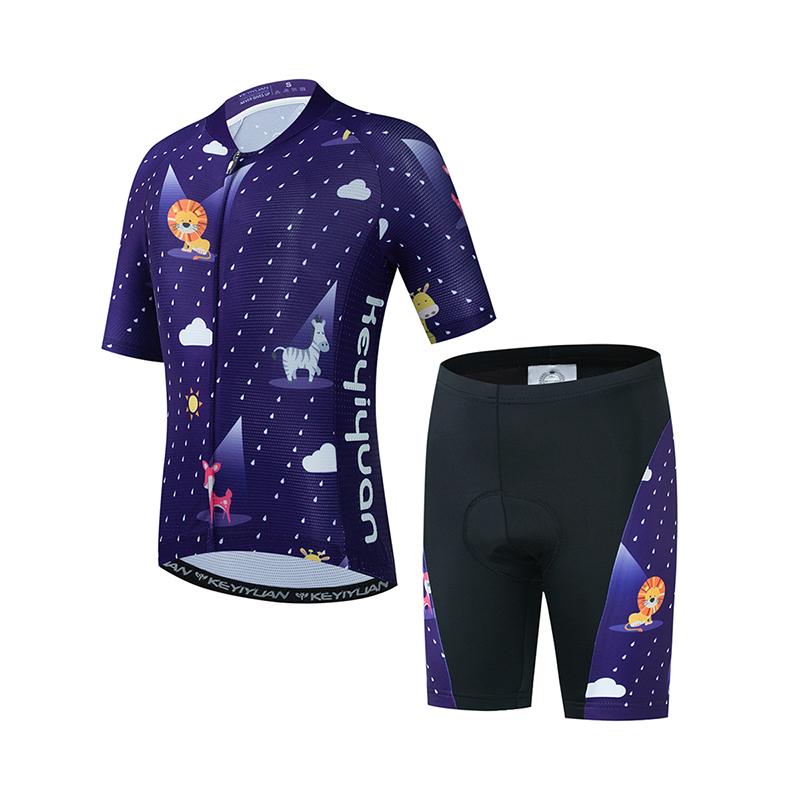Fahrradtrikot Set Junge Mädchen Kurzarm MTB Radbekleidung Anzug Kind Fahrradbekleidung Abbigliamento Ciclismo 2026 Sommer Atmungsaktives Radsportanzug Set