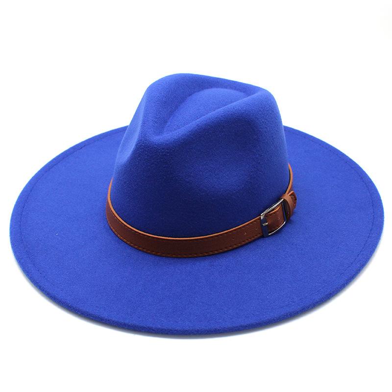 Wool 9.5Cm Big-Brimmed Jazz Top Hat, Men'S And Women'S Peach Heart Top, White Top Hat, Felt Hat