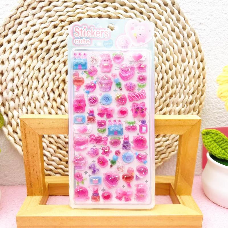 Cartoon Fruit Animals 3D Relief Stickers Creative Cute Aesthetic Stickers Diy Phone Case Journal Fun Fashion Decoration Sticker A1