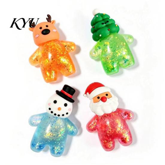Safe TPR Squeeze Toys Christmas Santa Snowman Stress Ball, Slow Rising Soft Fidget for Anxiety Toy Relief, Cute Holiday Decompression Gift Portable