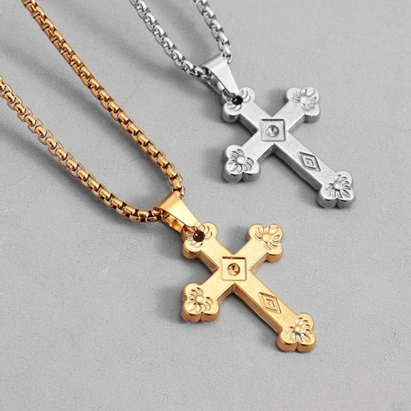 European and American Cross Necklaces for Men and Women, Titanium Steel High-quality Chains,