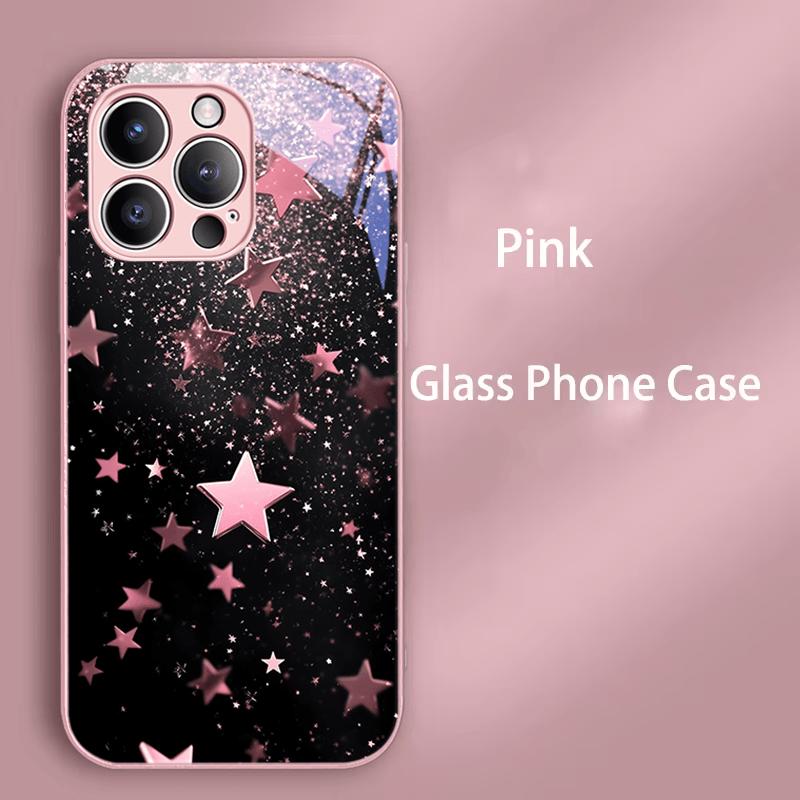 Luxury Tempered Glass For iPhone 16e Case iPhone16 Plus Hard PC Glass Phone Cover For iPhone 14 15 11 Pro Max 12 13 Mini Bumper