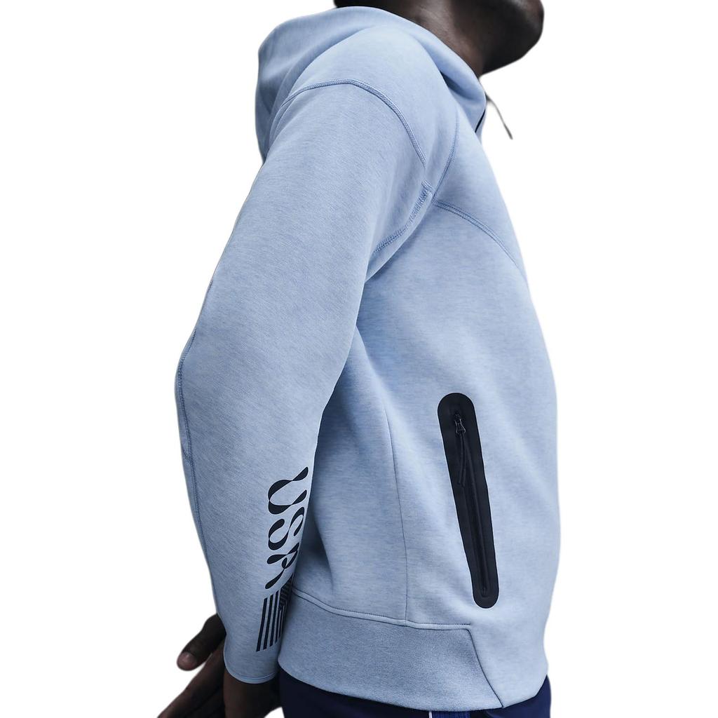 Nike Team USA Olympic Series Sportswear Tech Fleece Full Zip Hoodie Men Jacket Sky-Blue Stone Obsidian FN1208-441