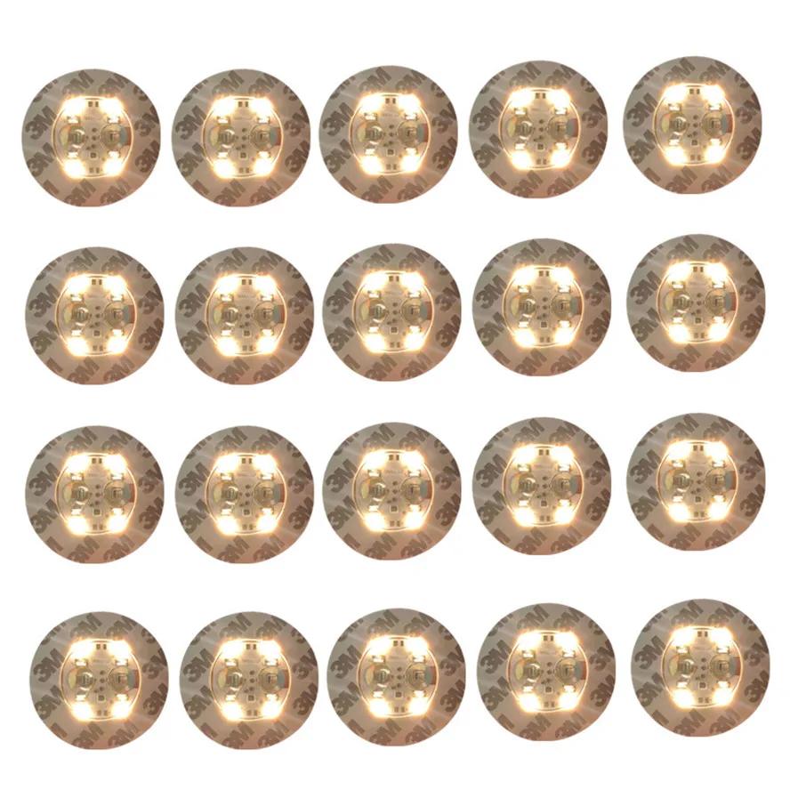 1-40PCS Battery Powered LED Coaster 3 Modes with Wine Glass Mat Cup Pad Sticker Bottle Drinking Club Bar Party Decor Night Light