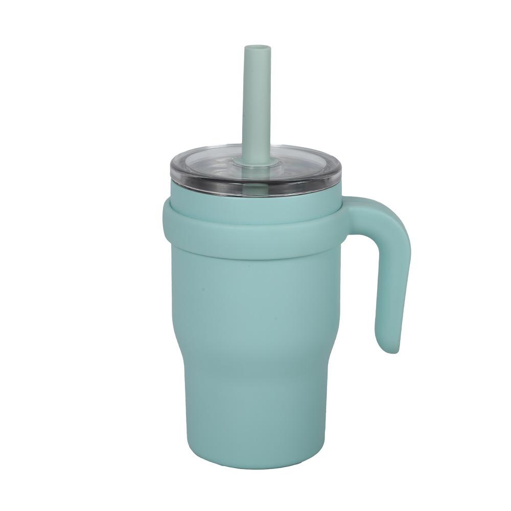 New Stainless Steel Cup With Handle Children'S Straw Cup High Value Vacuum Thermos Cup
