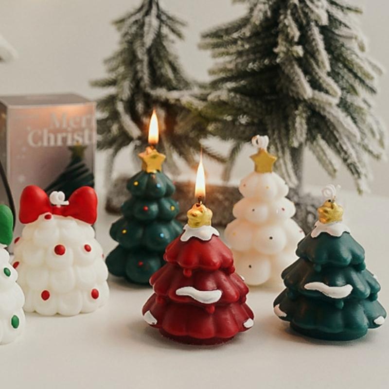 Handmade Christmas Tree Candle With Refined Paraffin And Bean Wax Blend Fragrant Candle