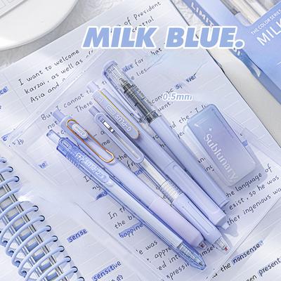 5pcs/set Ins Simplicity Gel Pen Korean Solid Color 0.5MM Black Cute Pens Lovely Stationery Pens School Student/Office Supplies