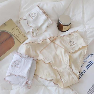 Cream Bear Girl Soft Cotton Breathable Pink Panties - Japanese Style