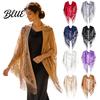 Multi-purpose Travel Scarf Triangle Lace Shawls And Wraps with Tassels Floral Sheer Evening Dress Shawl Breathable Summer Wrap Tassel Wrap Perfect
