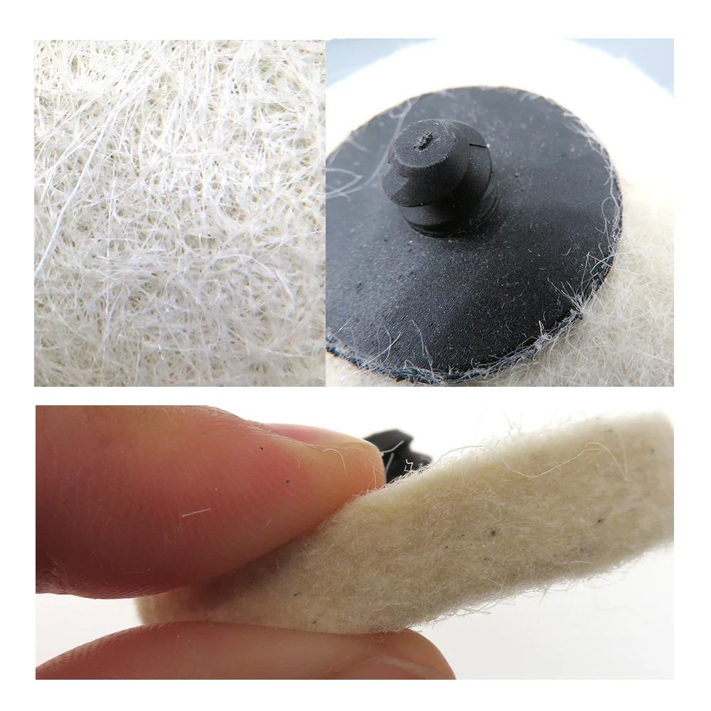 2Inch 50MM Wool Felt Polishing Discs Round Wheel 1/10/12/22Pcs with 1/4" Shank Disc Holder for Polishing Variety Surface