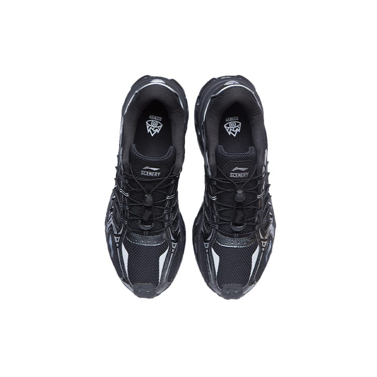 Li Ning Mountain Color Fabric Cushioning Slip Resistant Abrasion Resistant Breathable Low Top Running Shoes Men's AGLR079-2