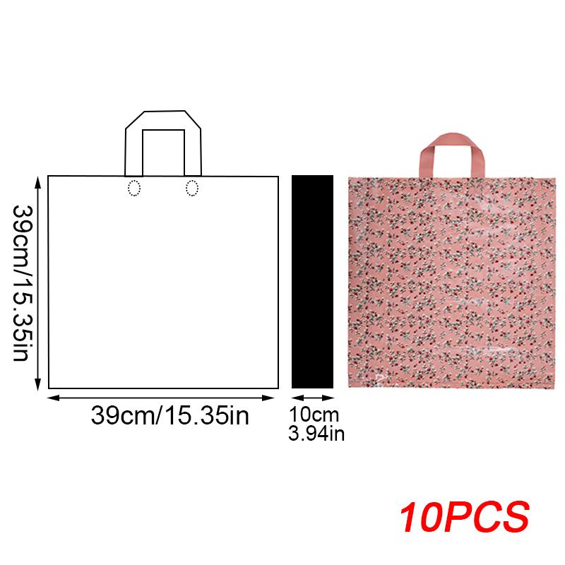 5pcs/10pcs Gift Bag Ins Handbag Fashion Floral Plastic Packaging Bag Gift for Shoppers & Fashionistas Vintage 2 Sizes