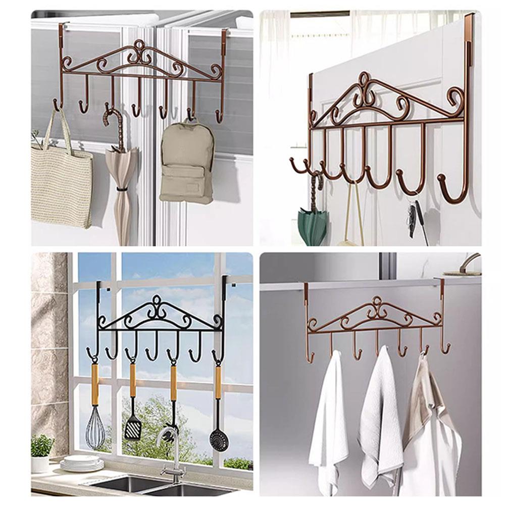 Behind The Door Hooks Household Storage Wall Hanger Hooks No Punch Coat Rack Home Storage Door Hooks Towel Hanger Rack Organizer