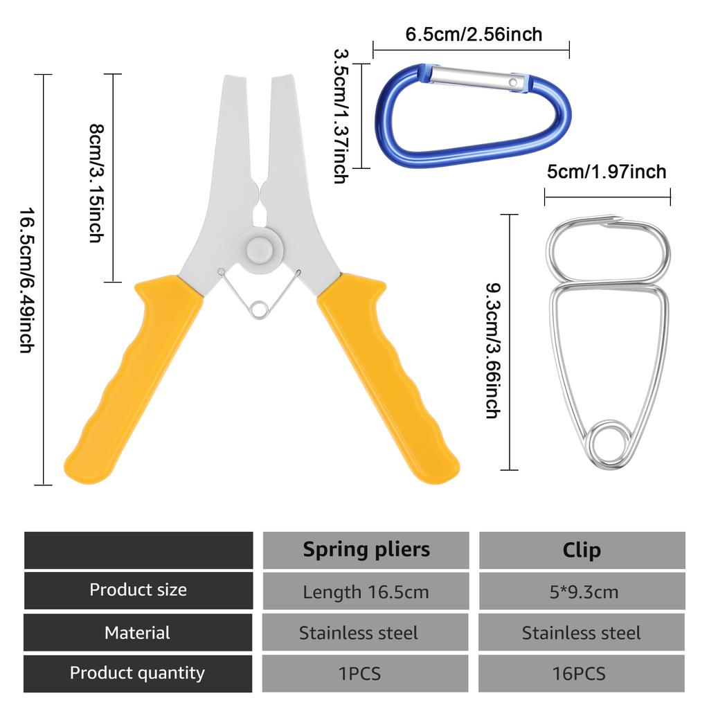 Miter Spring Clamps and Pliers Kit Woodworking Spring Clamp with Storage Ring for Picture Frames Molding,Wood Trim,Moldings