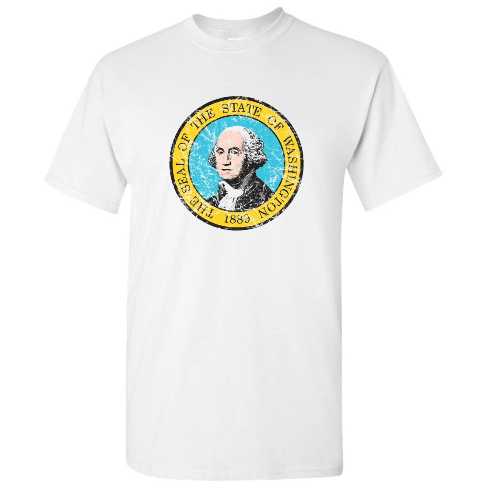 

Washington State Flag - Hometown Pride Souvenir Basic Cotton T-Shirt - White M