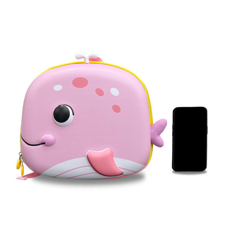 Preschool Kids Hard Shell Backpack With Adorable Whale And Animal Patterns розовый