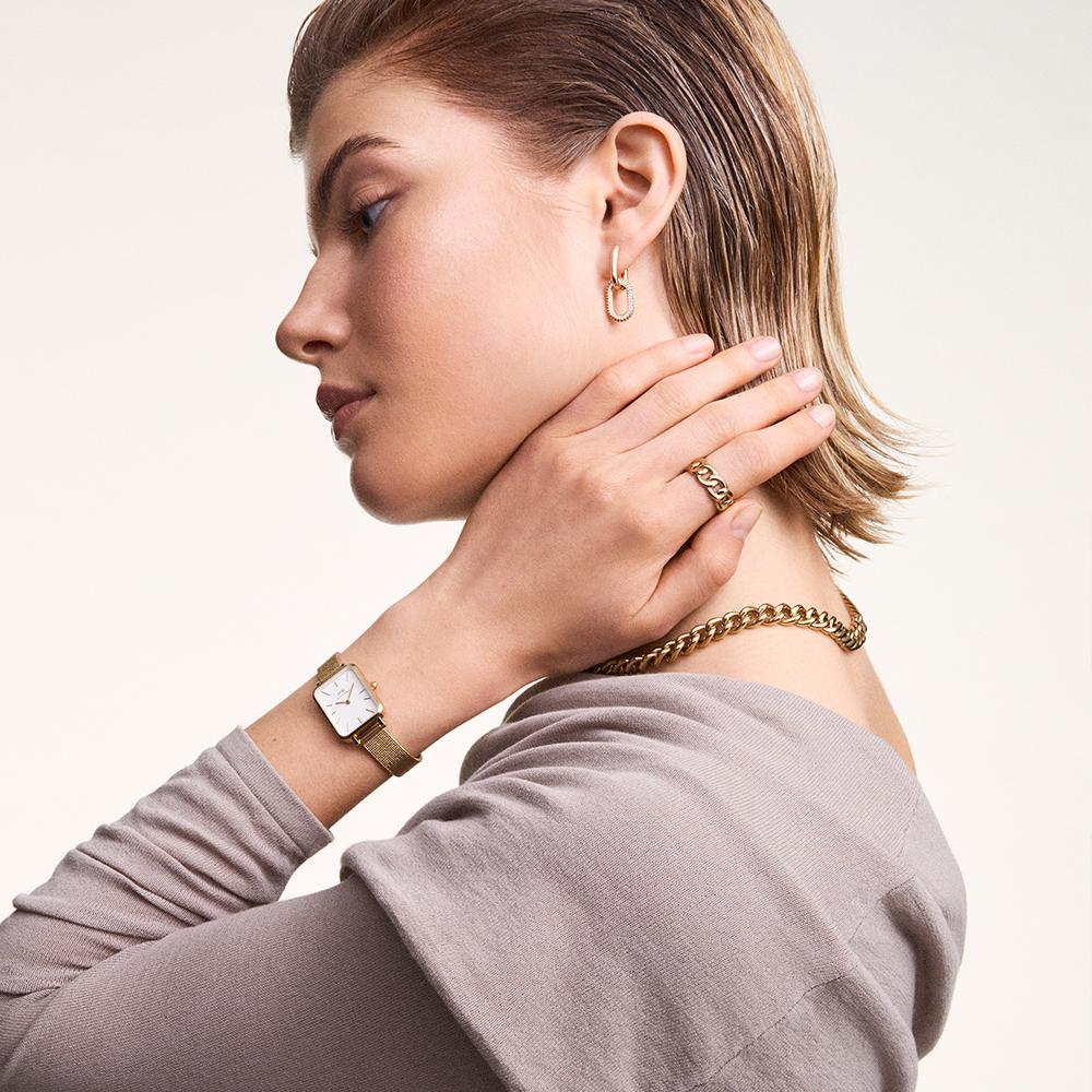 Daniel Wellington Chunky Chain Ring Thick Chain-Shaped Ring Friendship Ring Couple Ring