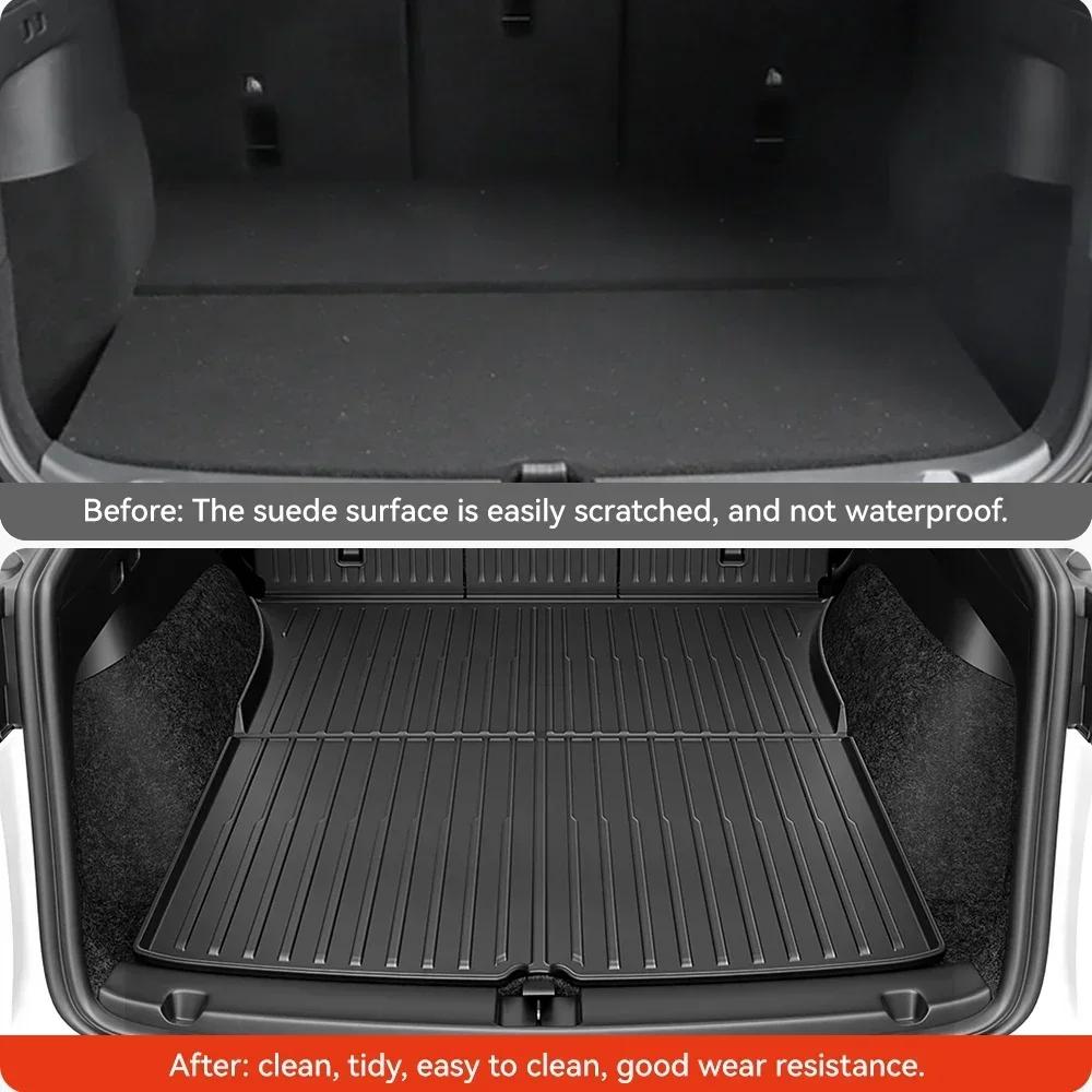 For New Tesla Model Y Launch 2025+ Juniper 2025+ TPE Floor Mats & Cargo Liner, All Weather Trunk Mats Floor Liner Backrest Mats