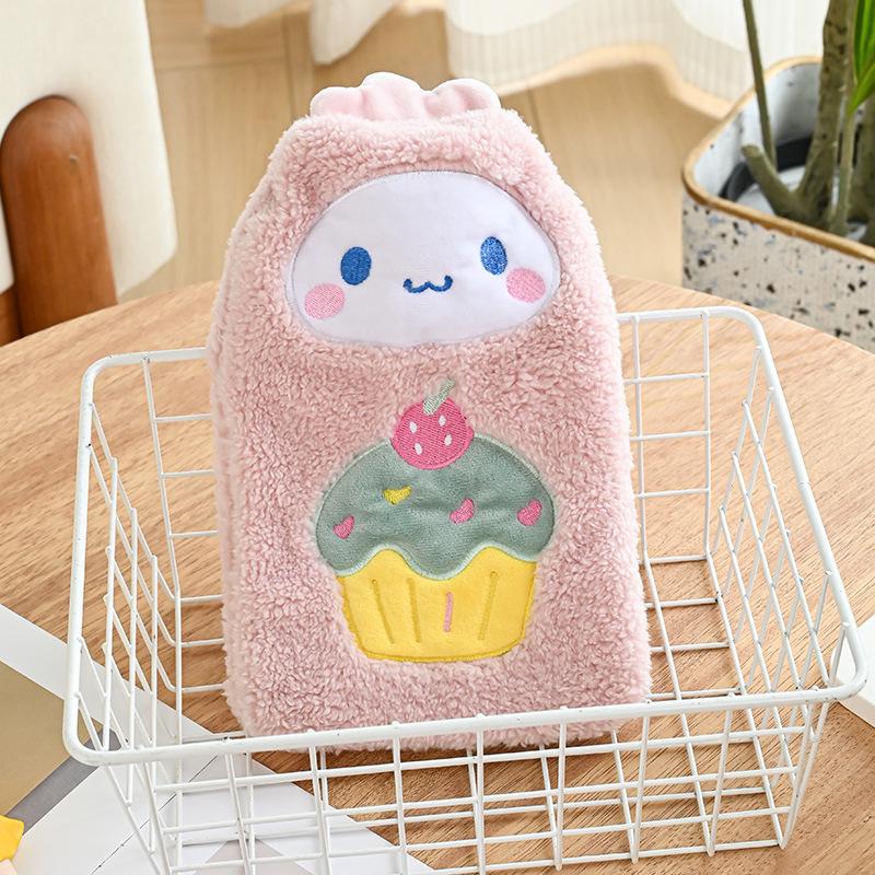 

Plush Cartoon Hot Water Bottle with Inflatable Liner - Washable Hand Warmer for Girls