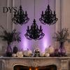 Lightweight Hanging Decorations 3D Candlestick Chandelier Ceiling Ornament, Gothic Halloween Glitter Matte Black Holiday Decor Decoration for