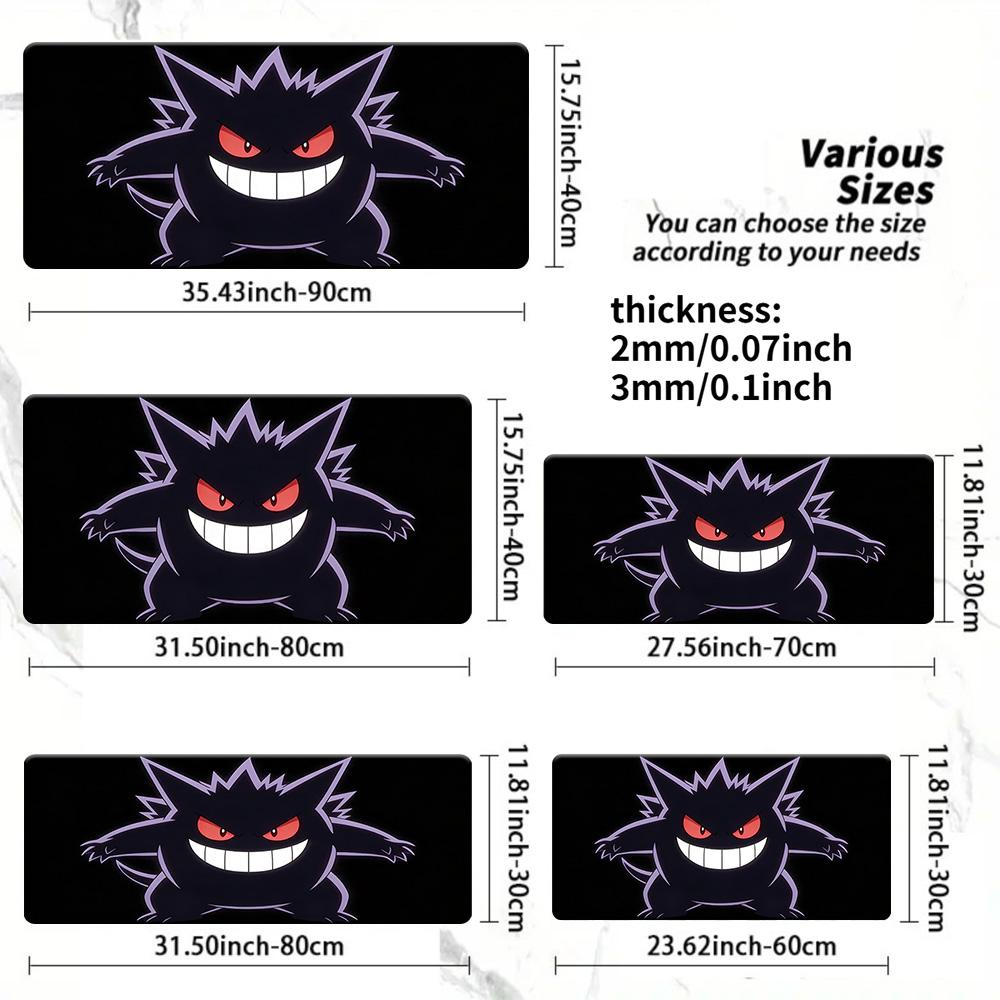 Pikachu Halloween Purple Ghost Graveyard Gaming Mouse Pad with NonSlip Rubber Base 30x80x0.2cm