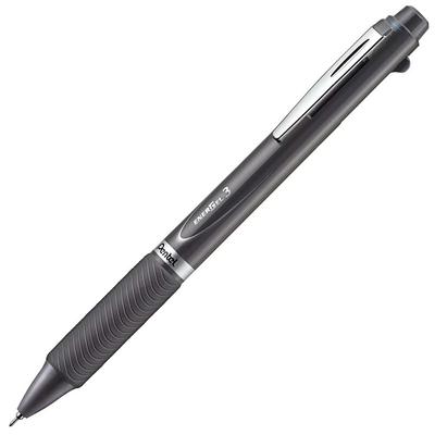 Pentel Ballpoint Pen Gel Ink EnerGel Multicolor 0.5mm Dark Gray Barrel XBLC35N BlackRedBlue