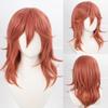 Anjo Demônio para Chainsaw Man Franja Longa Castanho Laranja Perucas Cosplay Festa de Fantasia de Halloween Adulto Peruca de Cabelo