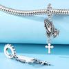 Copper Prayer Hand Pendants Bracelet Charms Fit Women Jewelry Party Beads Diy Fine Gifts Accessories