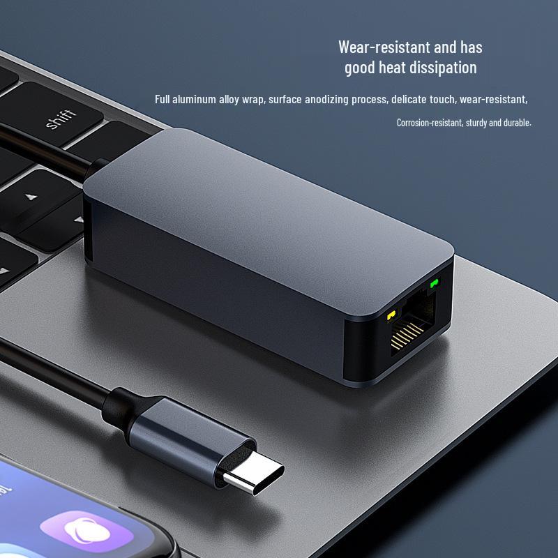 2.5G USB-C Network Card, 3.1 to 2.5G Ethernet Adapter, 2500M High-Speed Data Transmission.