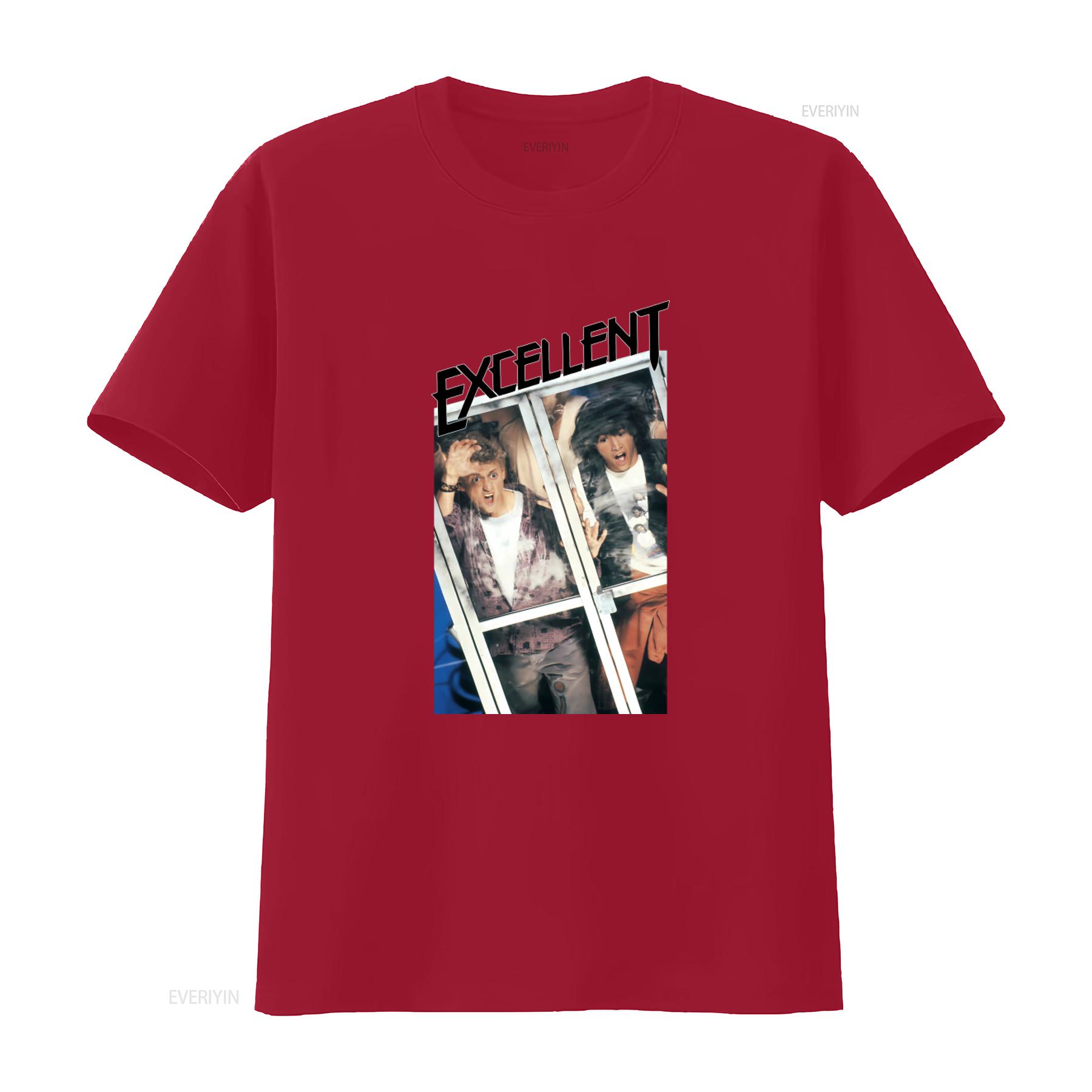 

Distressed Excellent Bill and Ted T Shirt Retro Movie Inspired for Fans vintage Washed graphic Versatile fashion Unisex Soft S