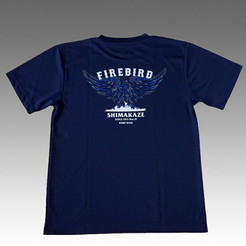 [Fuji Uniforms] Japan Self-Defense Force T-Shirt (Training Ship Shimakaze Type 2) JMSDF Quick-Drying Short Sleeve FireBird Shimakaze (NV, 3L)