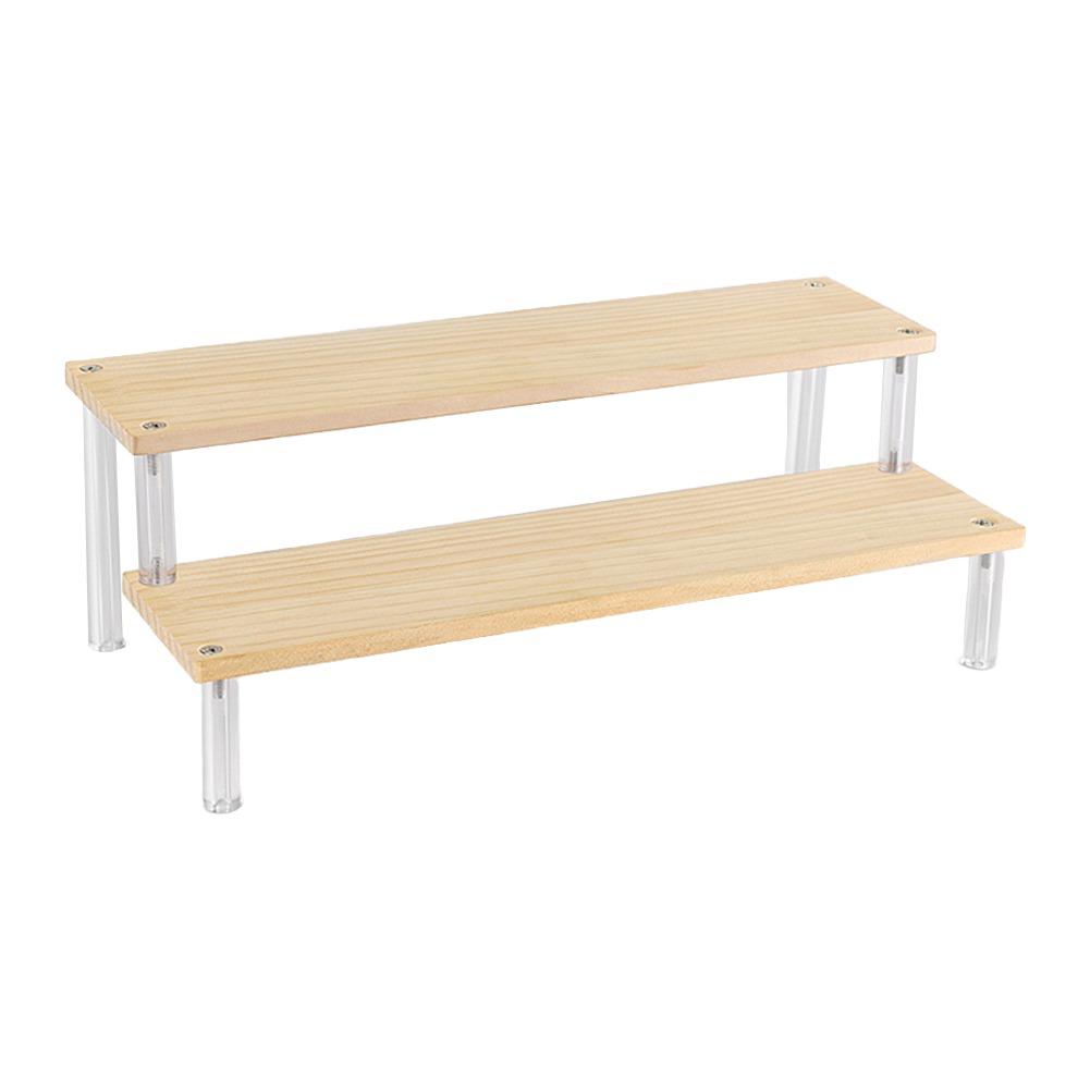 Acrylic Display Rack Wooden Ladder Rack Cosmetics Storage