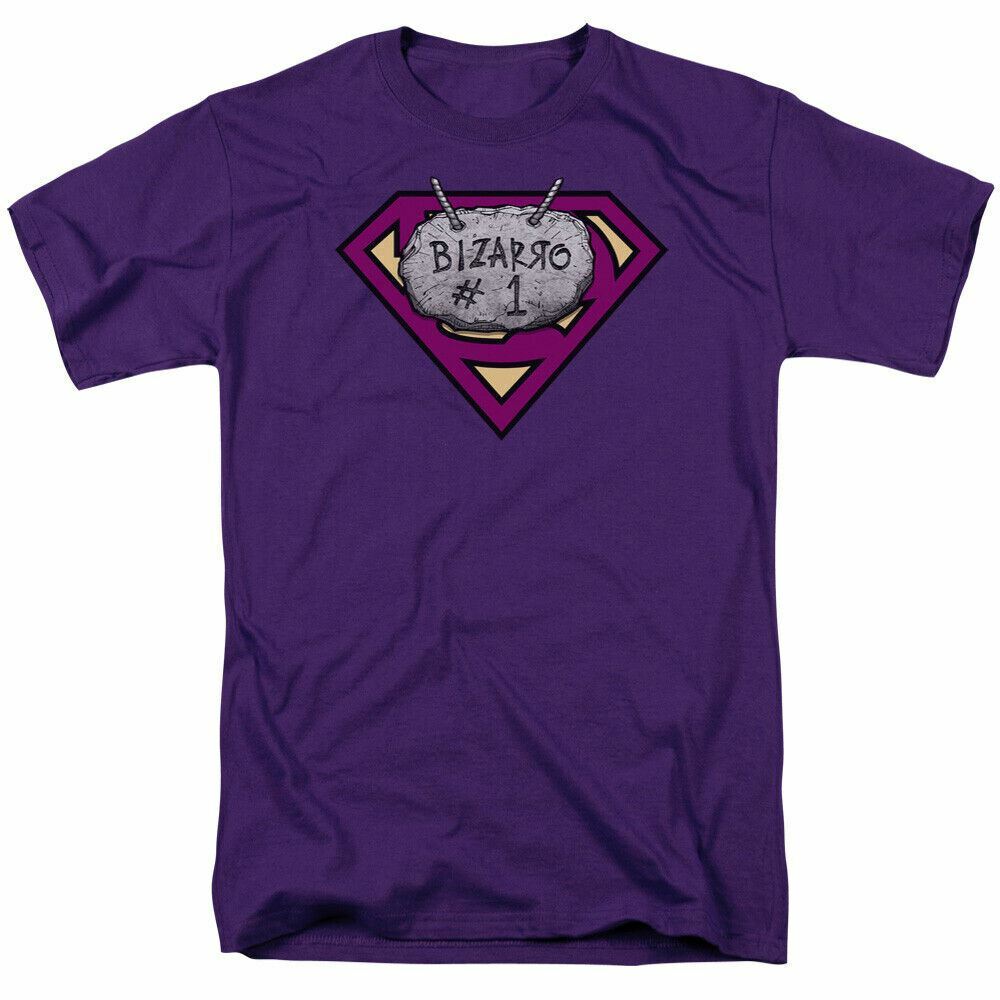26 Superman Bizzaro 1 Rock T Shirt Mens Licensed Classic DC Comic Tee Purple Unisex T-Shirt L