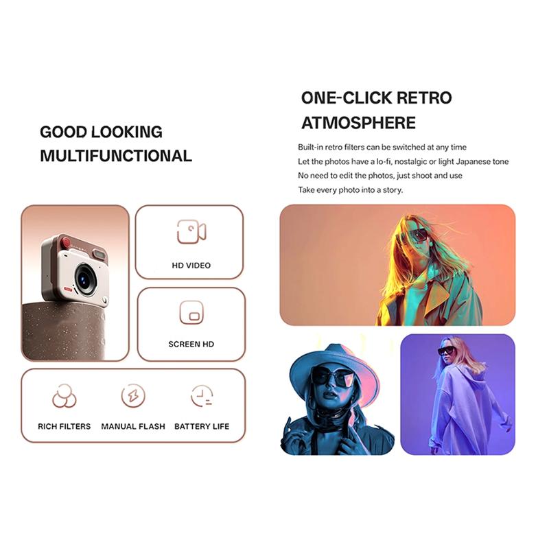 B03B-HD CCD Retro Mini Compact Digital Camera 1080P 800W With Screen Outdoor Photography Travel Photography Video Camera